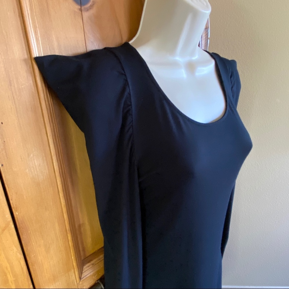 Juffrouw Jansen Amsterdam Trendy Gigot Rushed Shoulder Long Sleeve Black Dress M View 3